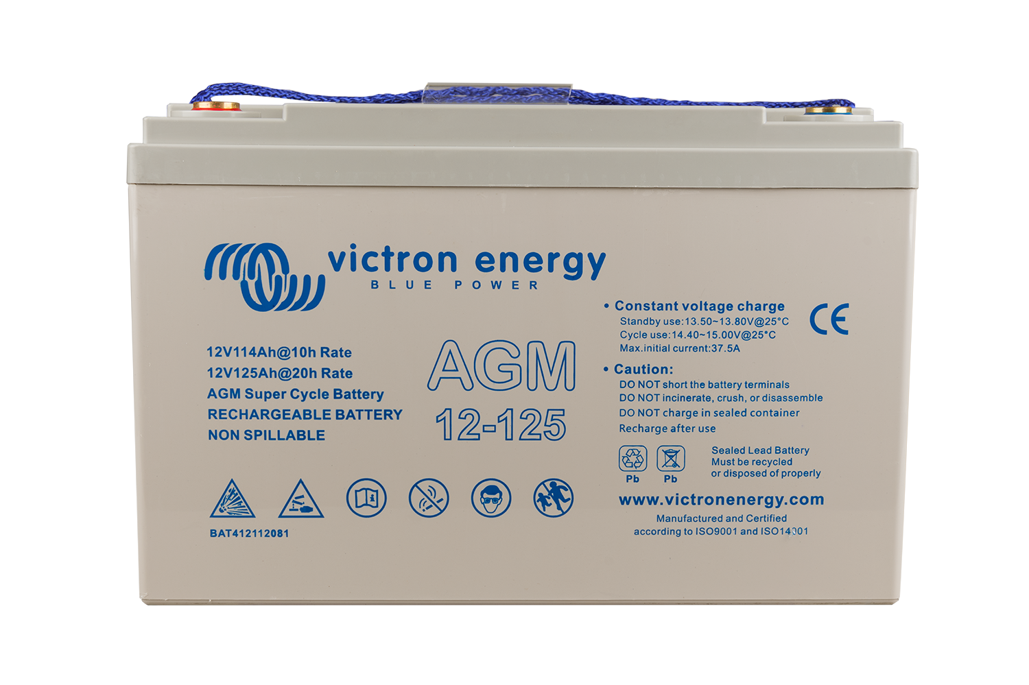 Victron 12V/125Ah AGM Super Cycle Battery (M8)